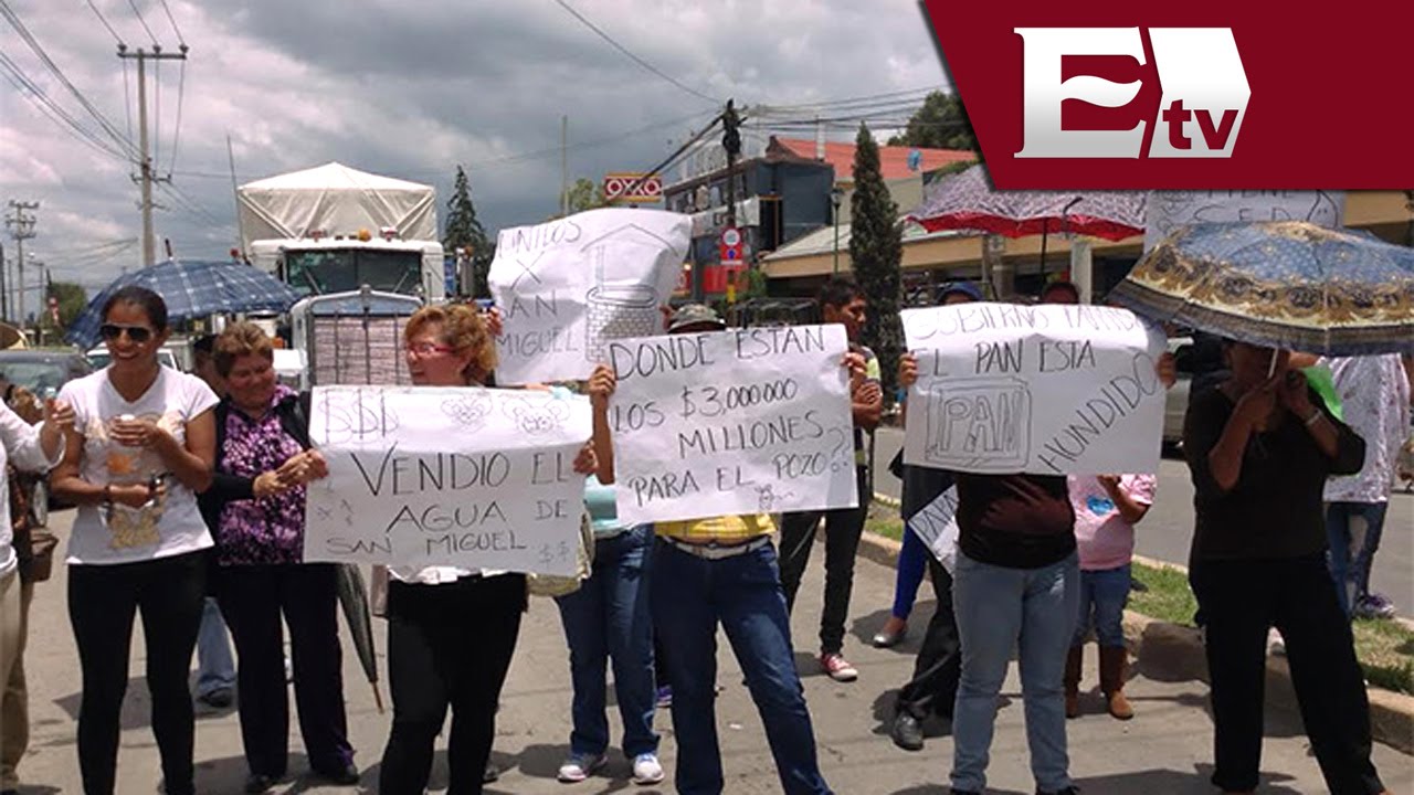 En protesta por falta de agua potable habitantes de San Miguel Jagueyes ...