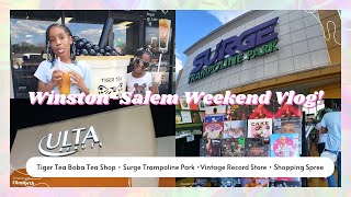 Winston-Salem Weekend Vlog Pt. 2: Boba Tea, Trampoline Park, Shopping Spree! 🛍️🫶🏾