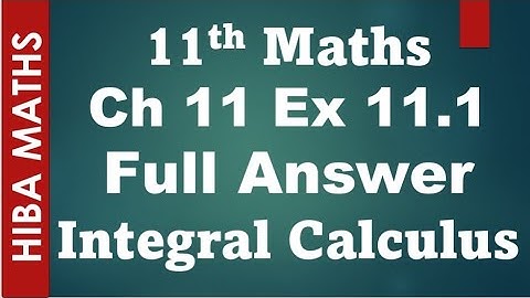11th maths chapter 11 exercise 11.1 Integral Calculus tn syllabus hiba maths