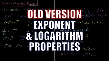 PChem Math 1.3 - Exponent and Logarithm Properties (Old Version)