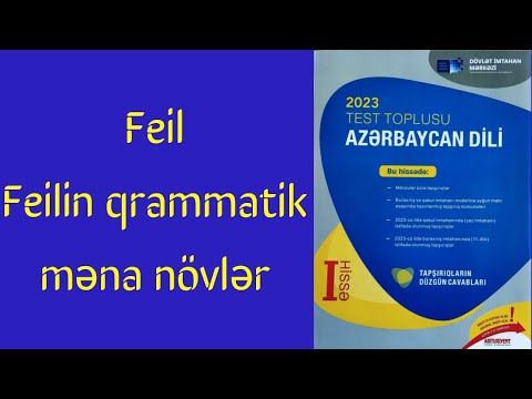 Feilin qrammatik məna növləri. Azərbaycan dili test toplusu
