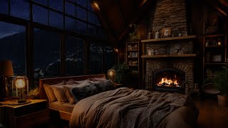 Peaceful Rain and Fireplace Sounds for Beat Insomnia - Deep Rain Sounds for Sleeping and Relaxation