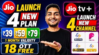 Jio Launch 4 New Chipset Plan | Only ₹39 With 1 Month Validity | 18 OTT | JioTv Plus New Channel