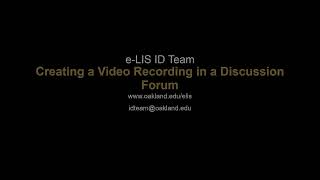 Creating a Video Recording in Moodle Discussion Forums