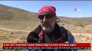 2 Bin 347 Metrelik Hazar Baba Dağına Solo Tırmanış Yaptı