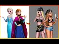 Frozen elsa anna glow up into bad girl  disney princesses transformation