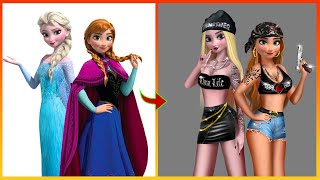 Frozen: Elsa Anna Glow Up Into Bad Girl  Disney Princesses Transformation