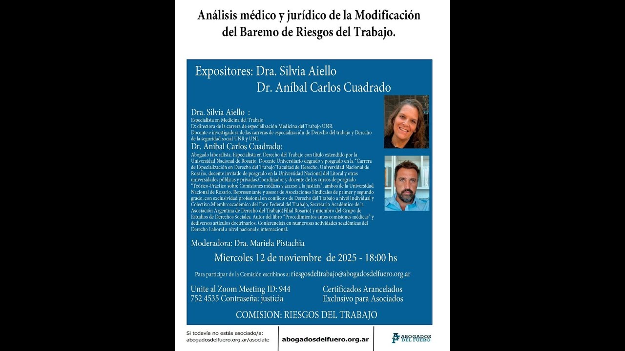 ⚖️ Encuentro Académico – Comisión Riesgos del Trabajo - Abogados del Fuero