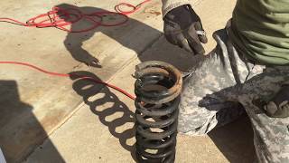 How to/ Lowering crown Victoria cutting the springs.