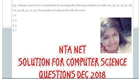 NTA UGC NET December 2018 Computer Science Paper Solution Q5
