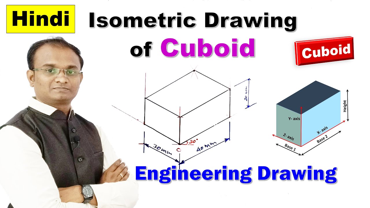 Three cubes each with 2 cm edge are placed side by side to form a cuboid.  Sketch an oblique or isometric sketch of this cuboid