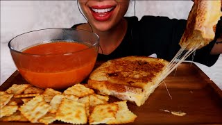 ASMR Eating Grilled Cheese, Tomato Soup & Crackers (NO TALKING)