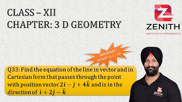 Find the equation of the line in vector and in Cartesian form that passes through the point.....