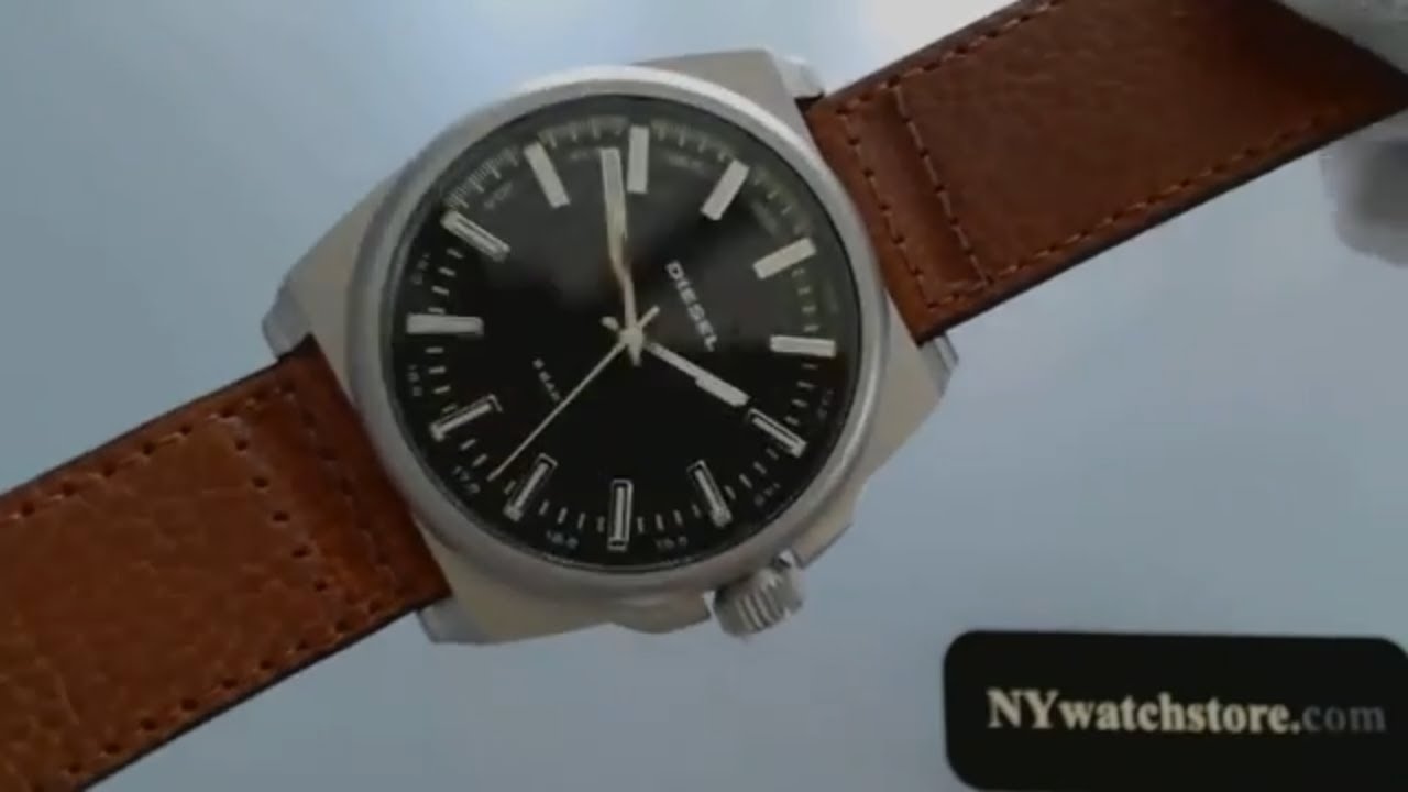 Men's Diesel SC2 Brown Leather Strap Watch DZ1611