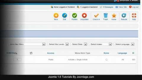 How to create a New Category, article, menu, menu item and menu module in Joomla 1.6 or Joomla 1.7