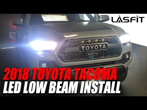How to install 2018 Toyota Tacoma LED headlight bulbs low beam replacement