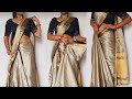 Pure kanjivaram saree draping tutorial for beginners/perfect side-shoulder pleats & attractive look🫣