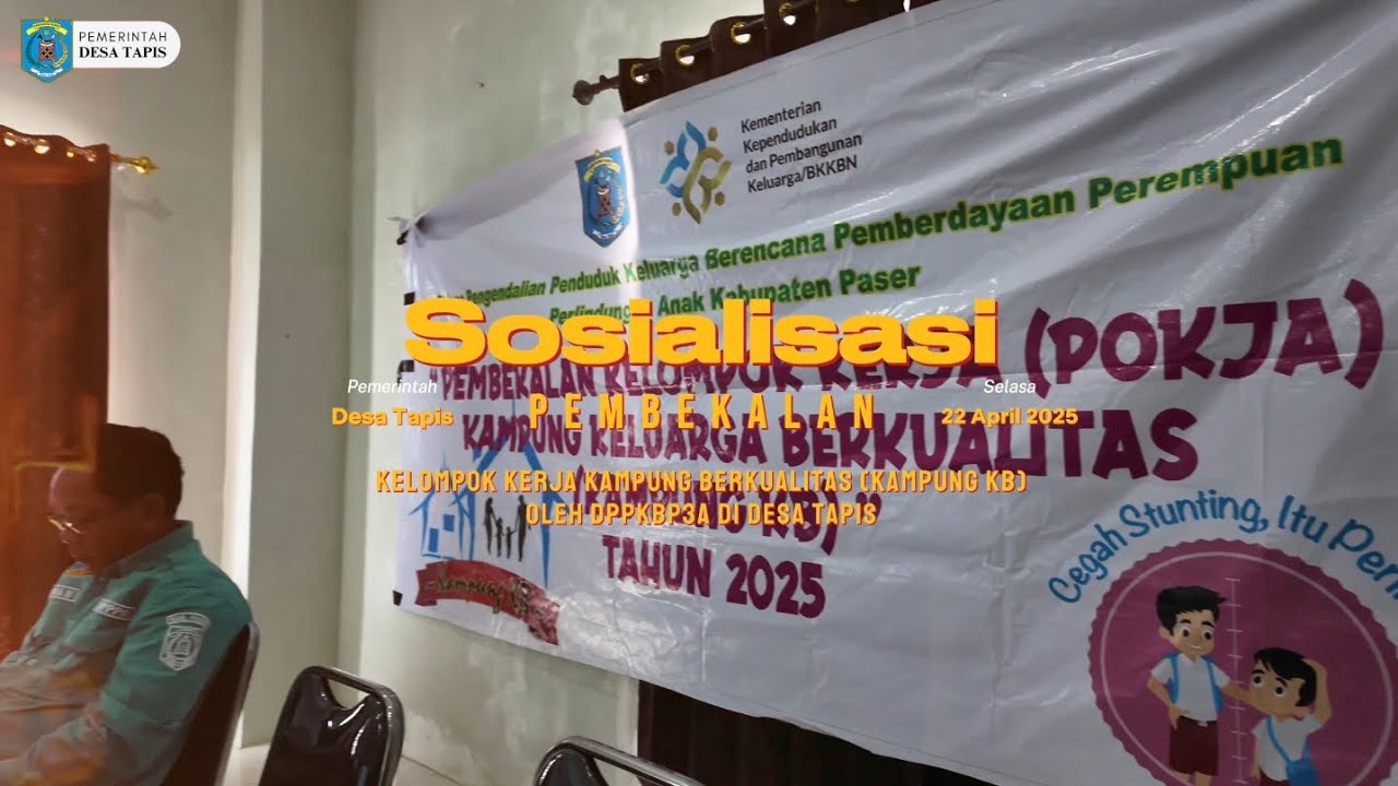 SOSIALISASI POKJA KAMPUNG BERKUALITAS OLEH DPPKB3A DI DESA TAPIS