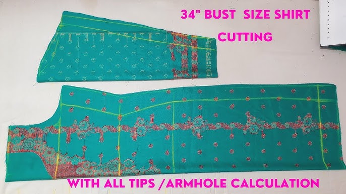 32 bust size ladies kameez cutting with all tips armhole