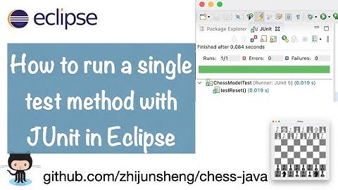 Java Chess 013: How to run a single test method with JUnit in Eclipse