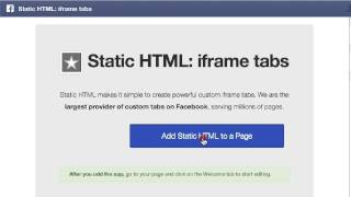 How to add Static HTML iframe tabs to Facebook page