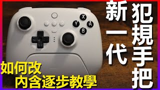 任何鍵都能改簡直作弊，新改款改得更…更好看？搖晃就能喚醒主機《八位堂獵戶座》SWITCH手把 PRO手把 8BitDo 巨集 連發 教學