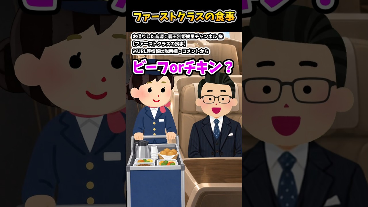 「ファーストクラスの食事」をいらすとやで再現したらこう見える#覇王別姫樹里チャンネル #あるある #shorts