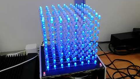 LEDキューブ  8×8×8  文字表示！ 超音波距離センサー、圧力センサー使用！