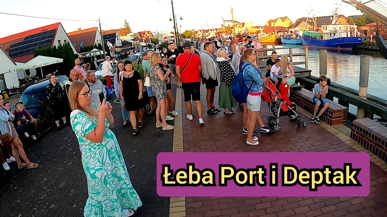 Łeba - Port Deptak Centrum Lipiec Sezon w pełni