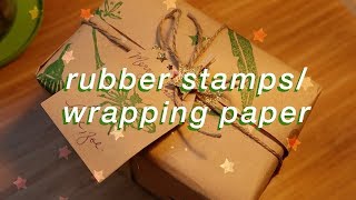 DIY wrapping paper + rubber stamps 🌿