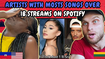 REACTION TO Artist With The Most Songs Over 1 Billion Streams On Spotify | FIRST TIME WATCHING