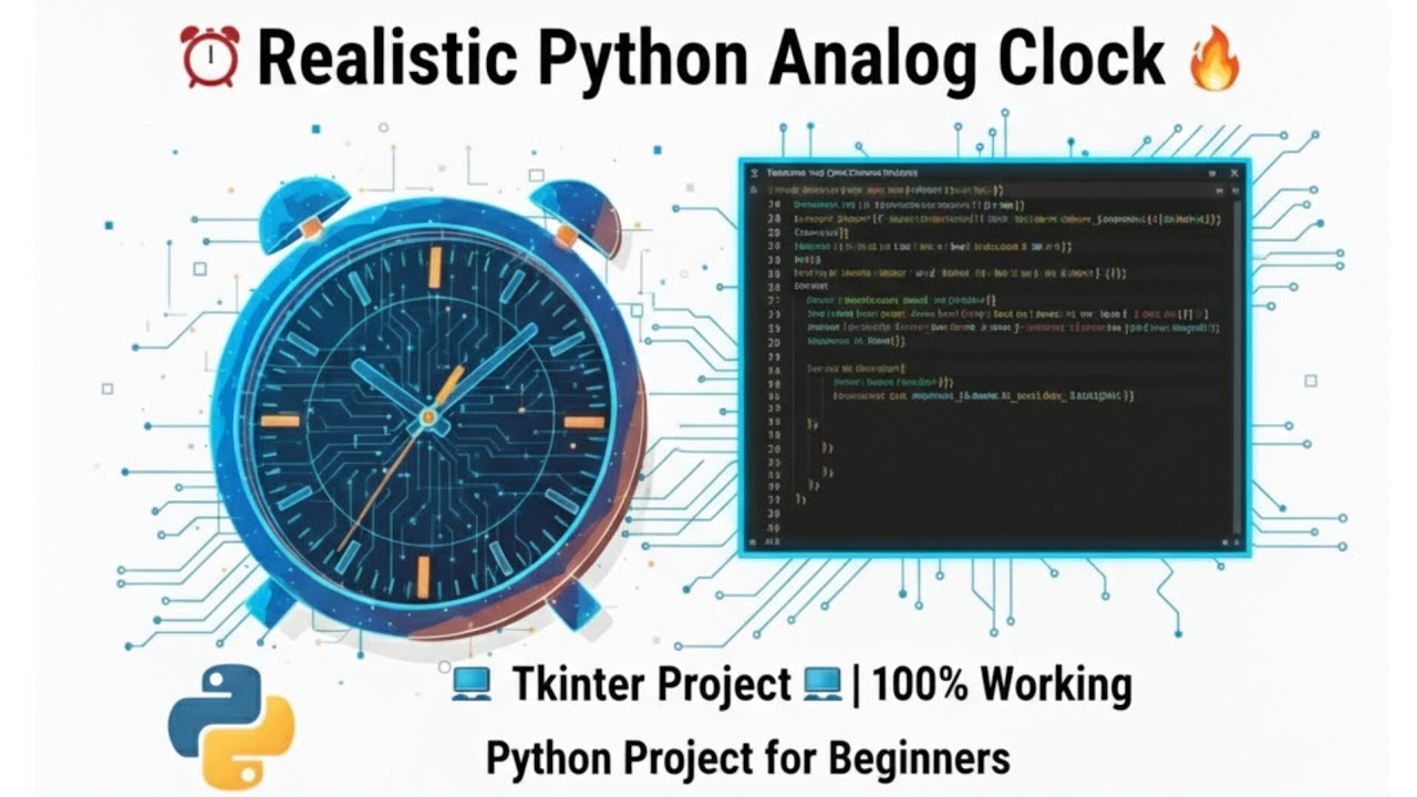 🔥Build Real Clock in Python Tkinter | Mini Project for Students |# ...