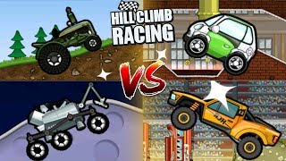 Hill Climb Racing Tractor VS Electric Car VS Moonlader VS Trophy Truck screenshot 3