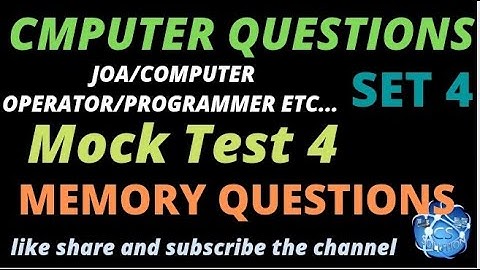 HPSSC JOA 965 | COMPUTER OPERATOR 1003 | HPU JOA | HP SECRETARIAT CLERK | MOCK TEST - 4 | MEMORY MCQ