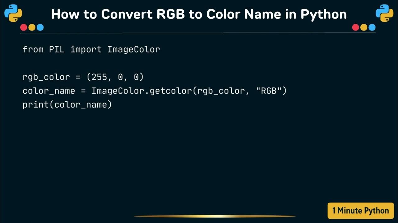 How to convert rgb to color name in python youtube