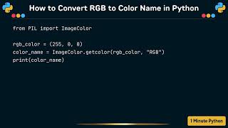 How To Convert Rgb To Hex Color In Python 1 Minute Python Mp3 & Mp4 ...