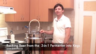 How to rack beer from 3-in-1 fermentor into kegs