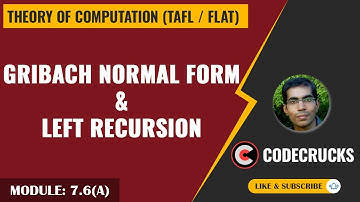 093 - Gribach Normal Form (GNF) & Left Recursion [TOC by Mahesh Goyani] - CodeCrucks