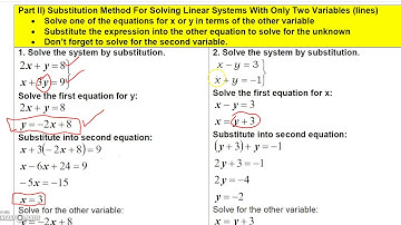 3 0 2 Finite Math   Solving Systems of Equations By Substitution Method