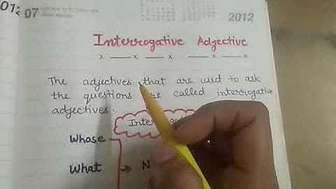 Interrogative adjective