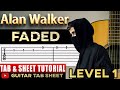 Faded - Alan Walker Fingerstyle  guitar tab tutorial with free Backing Track