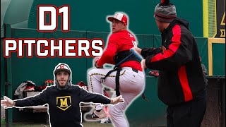 What Do PITCHERS Do At a DI Baseball Practice?  Inside Maryland Baseball