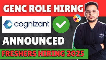 Cognizant GenC Hiring 2025 | Cognizant GenC Freshers Hiring Mail | Cognizant Off Campus Drive