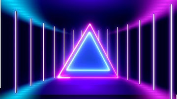 Abstract Neon Triangle Glowing Motion Background Video - Neon Animated VJ Loops For Edits