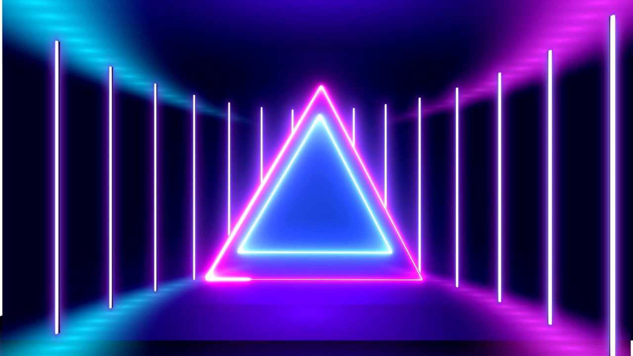 Abstract Neon Triangle Glowing Motion Background Video - Neon Animated ...