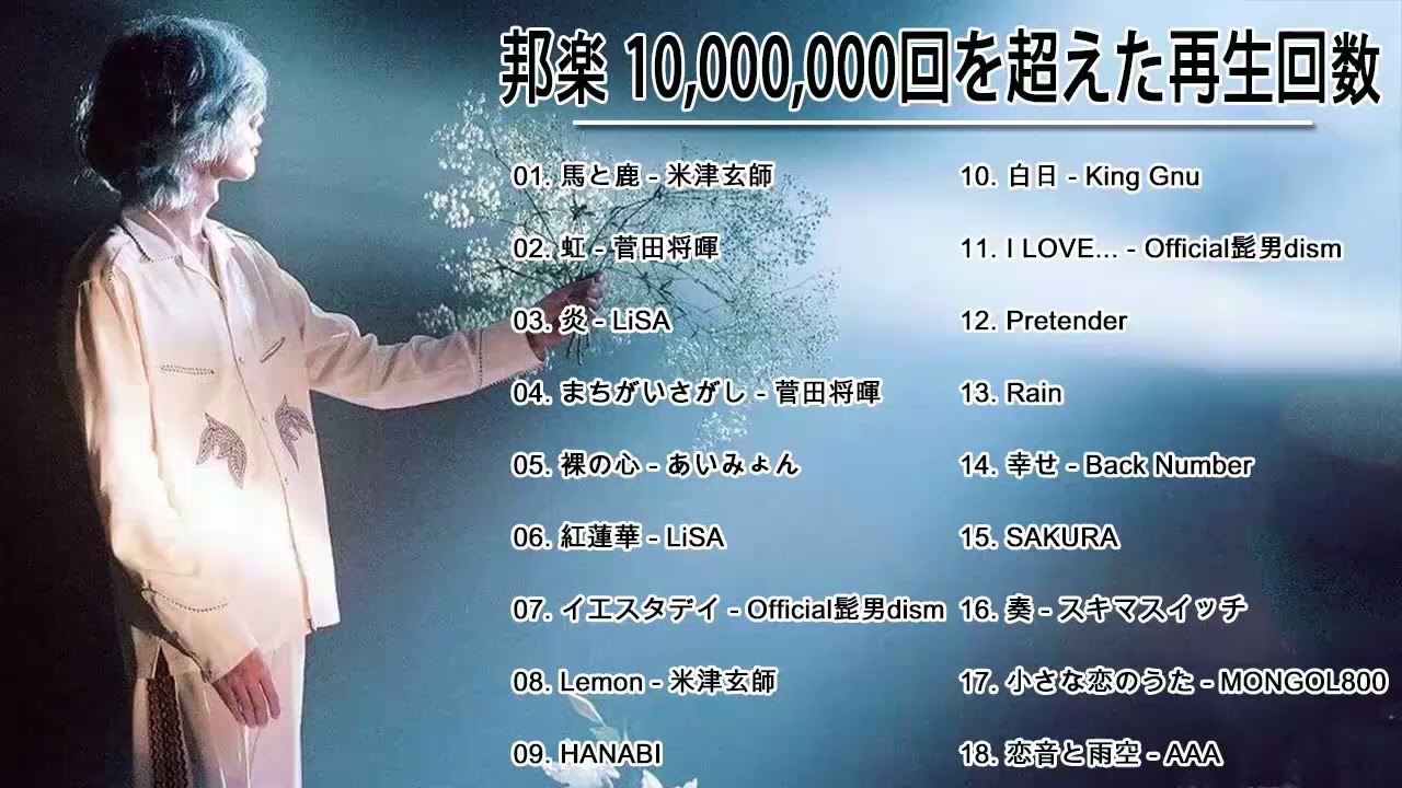 Jpop 最新曲ランキング 邦楽 21 作業用bgm邦楽 10 000 000回を超えた再生回数 心にしみる日本の曲 感動する歌 こころに響く名曲 Youtube