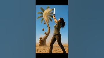 A camel saved a coconut plant from drying out by watering it 😭 #ai​ #tree​ #save​ #water​