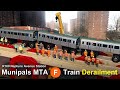 Munipals mta r160 f train derails at coney island neptune avenue subway mini clip trainman6000
