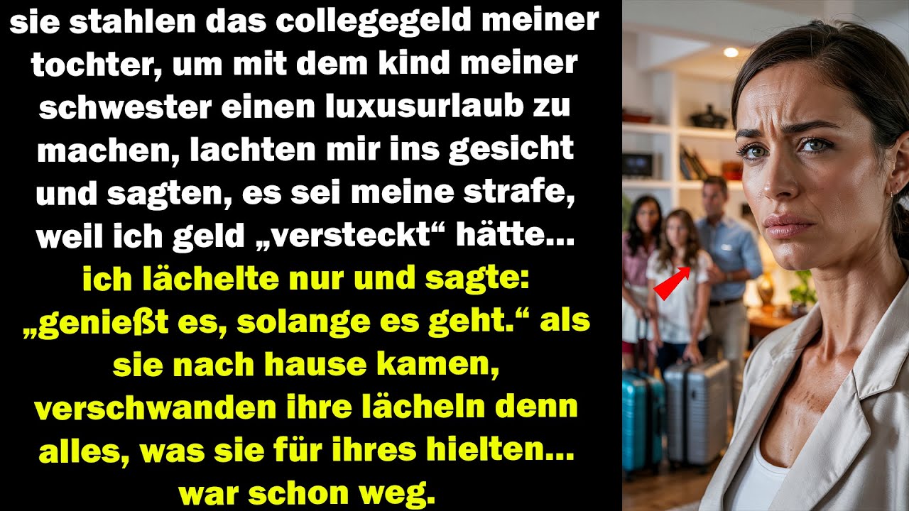 meine familie stahl das collegegeld meiner tochter – doch meine rache traf sie, als sie zurückkamen