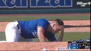 Bobby Miller Hit in the Head by a line drive 😨😨